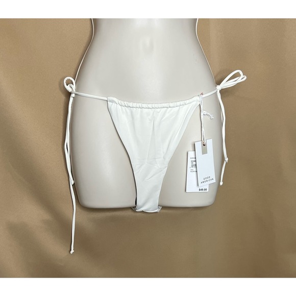 NWT Good American Tiny Ties Bikini Bottom in Ivory size 2 Med - Picture 6 of 9